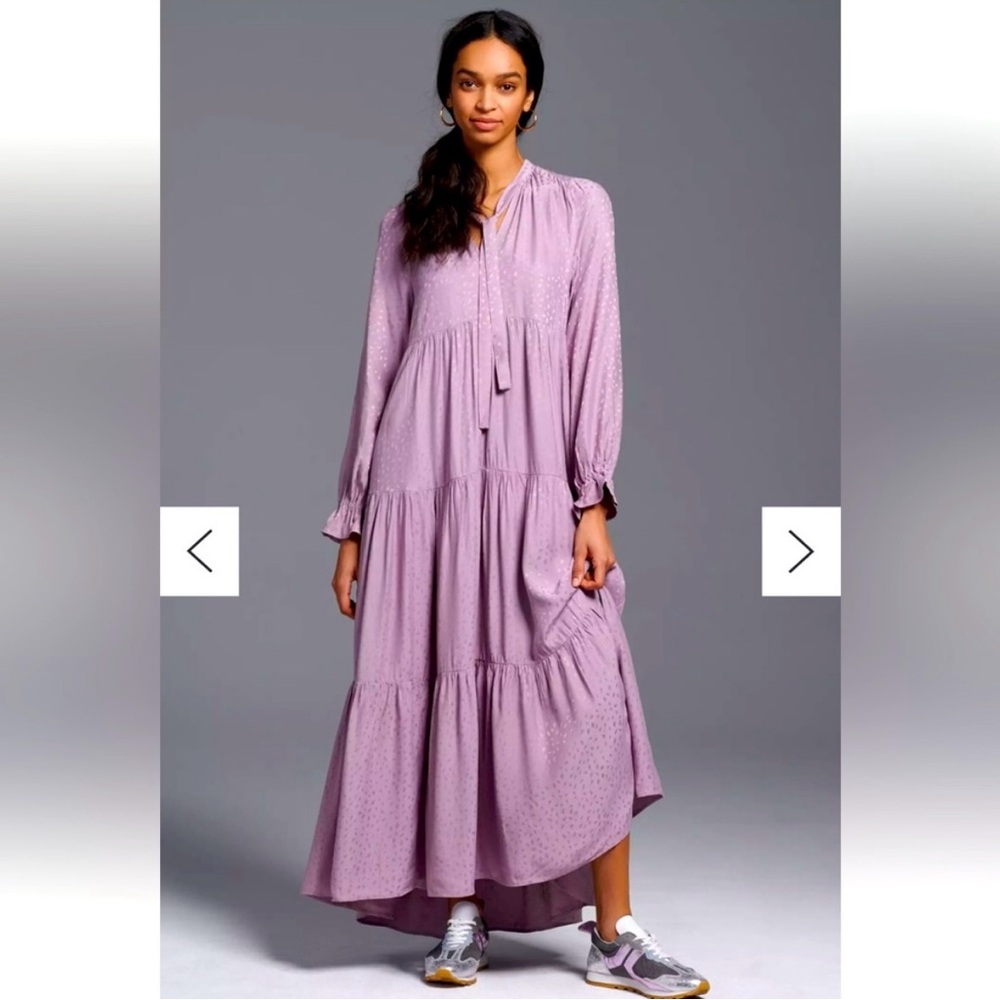 Maeve Anthropologie lavender maxi